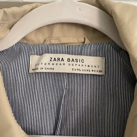 NWOT Zara Cream Water Repellent Parka Coat Trench - Picture 8 of 8